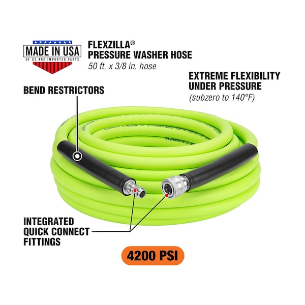 FZ Pressure Washer Hose 3/8in 50ft IQC